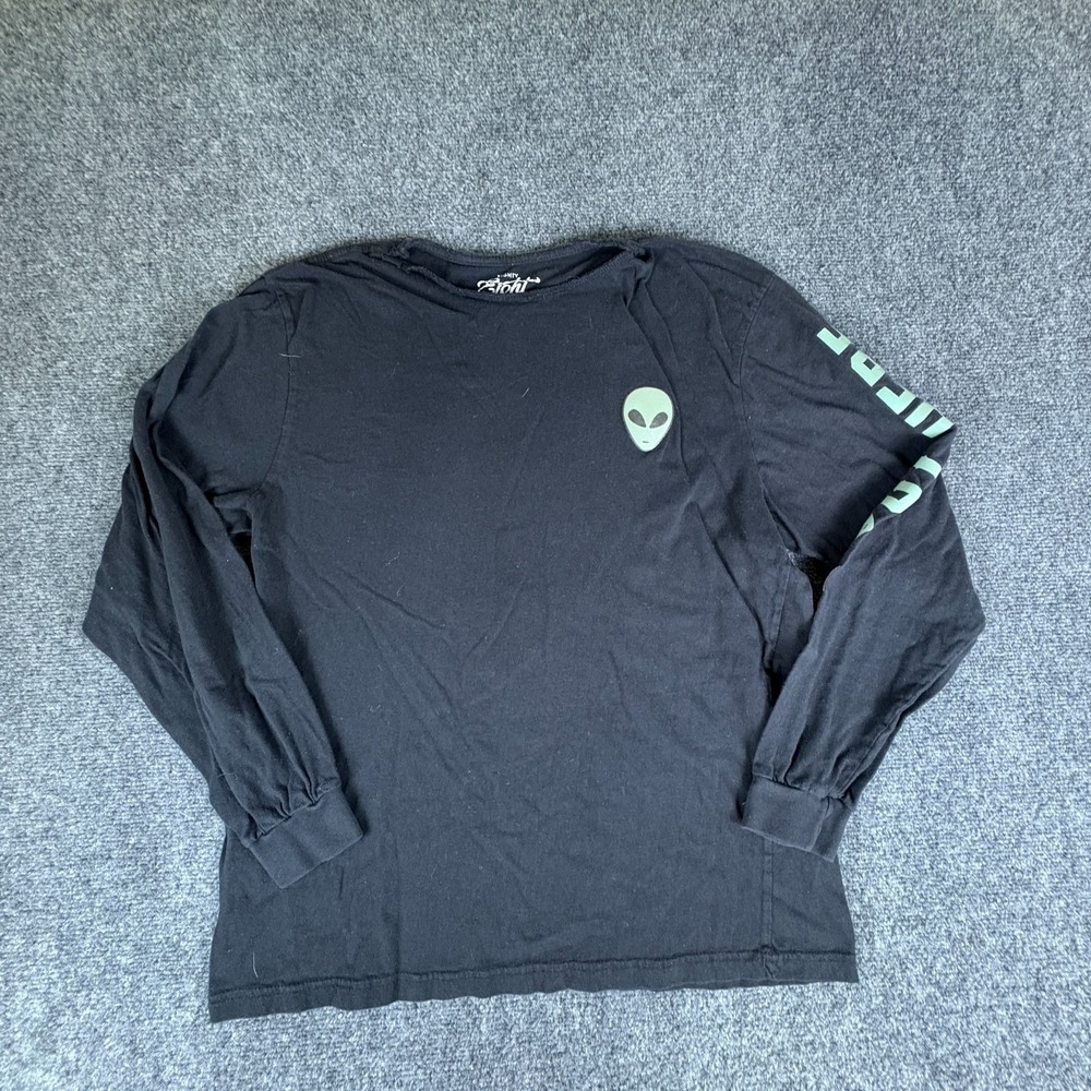 Eighty Eight Brand Shirt Womens Large Black Cotton "We Out Here"‎ Alien Graphic